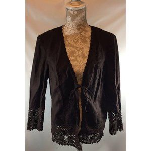 Peck‎ & Peck Weekend Top Size 14 Brown Open Front
